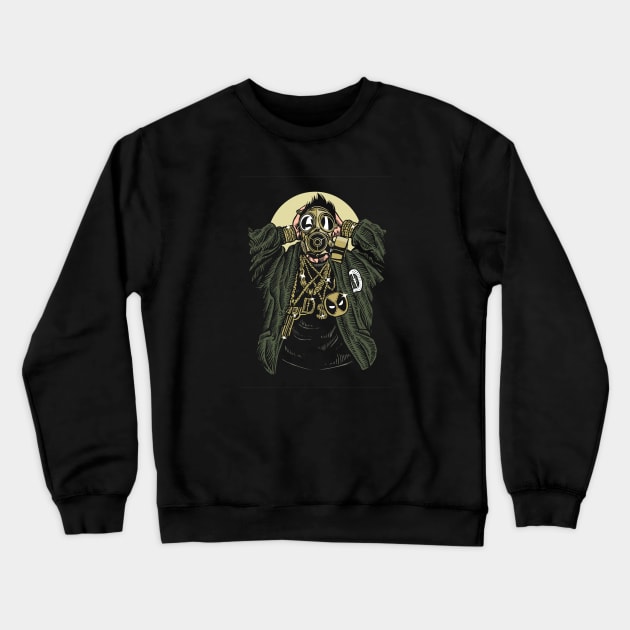 Gas Mask Gangsta Crewneck Sweatshirt by Rebus28